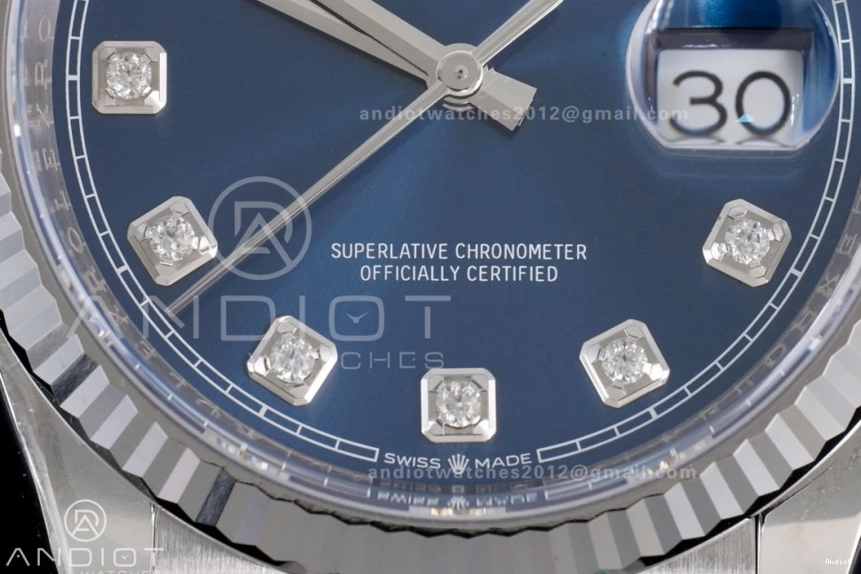 Steel SH Jubilee 555 1:1 ComfortFit Blue Edition on DateJust Bracelet Clean 36 Best 126234 Diamonds Dial 904L 0807